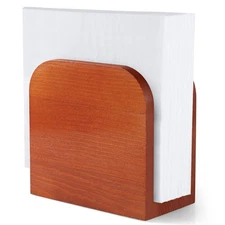 ALELION Wood Napkin Holder for Table, Wooden Upright Medium, Red Brown 
