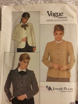 Vogue Patterns Joseph Picon-Misses Petite Jacket Size 6 Vintage New 