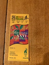 1996 ATLANTA OLYMPIC BASKETBALL TICKET DREAM TEAM II USA JULY 25