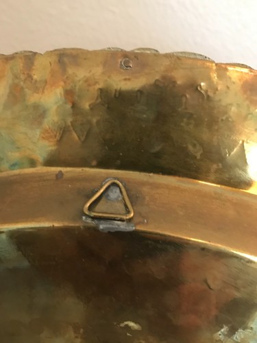 Large Vintage Oriental Brass Serving Tray or Wall Decor Hong Kong - Picture 6 of 12