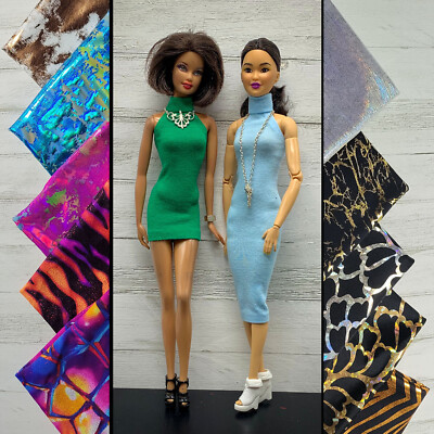 Collared Dress for Barbie and Model Muse in Shiny Prints | eBay