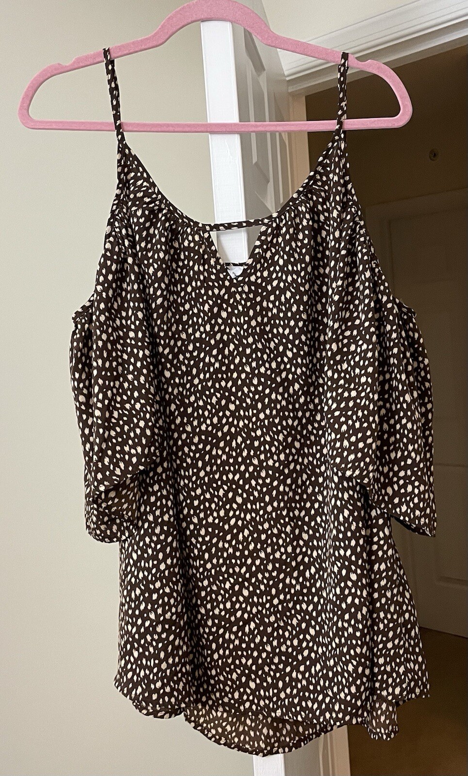 Cozy Co. Top Silky Satin Satin Cold Shoulder Bohemian Glam Women's 3X Plus