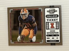 2023 Chronicles Football #20 Devon Witherspoon Contenders Optic College Ticket