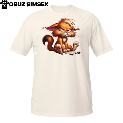 Disaster Mood Cat T-Shirt   Angry Cartoon Kitty in Total Monday Breakdown