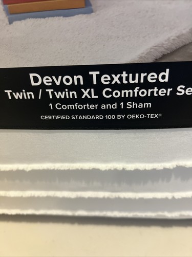 Ugg Devon Textured Twin/Twin XL Comforter Set 66X90 1Sham 26X21  White NEW - Afbeelding 5 van 9