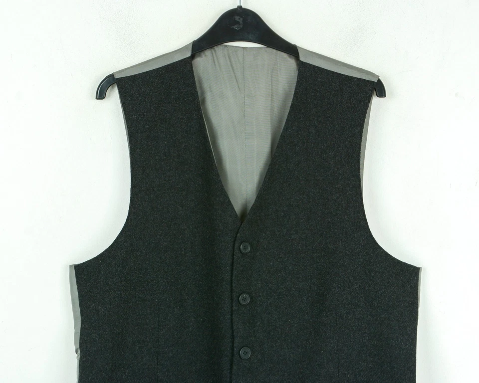 C&A CANDA Wolle UK 42 Herren Weste EU 52 Weste Tank Smart Hochzeit Anzug L Gilet - Bild 2 von 4