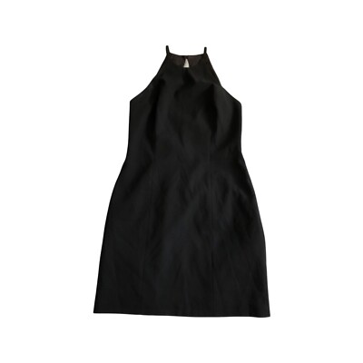 high neck low back black dress Capriana Halter Low Back Mini Dress Black main image 1
