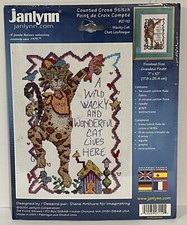 Janlynn Counted Cross Stitch Kit Wacky Cat 27-110 Bilingual Instructions NEW