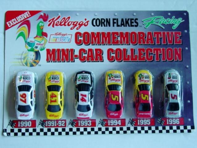 NASCAR 1996 Kellogg's Corn Flakes Racing COMMEMORATIVE 6 CAR 90