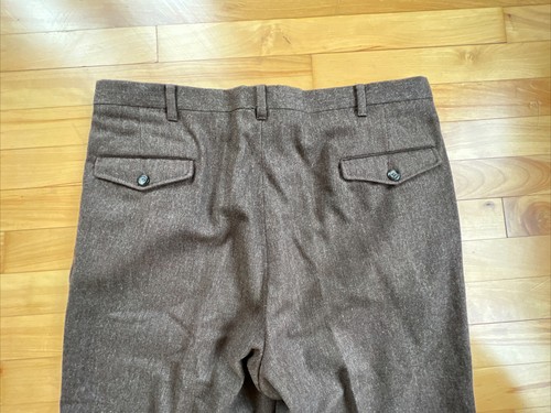 Pantalones vintage Christian Dior Monsieur 38x32 para hombre pantalones de lana frontal plano marrón - Imagen 7 de 14