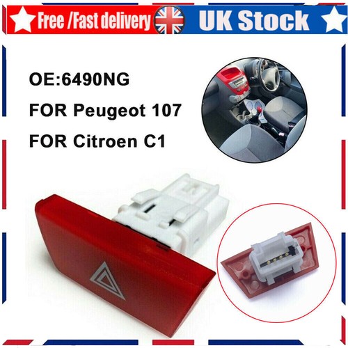 Hazard Light Warning Switch Button for Citroen C1 Peugeot 107 Toyota
