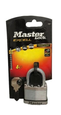 Vorhängeschloss Sicherheitspadschloss MasterLock Excell M5D Stahl Wasserwaage 9 4 x Schlüssel