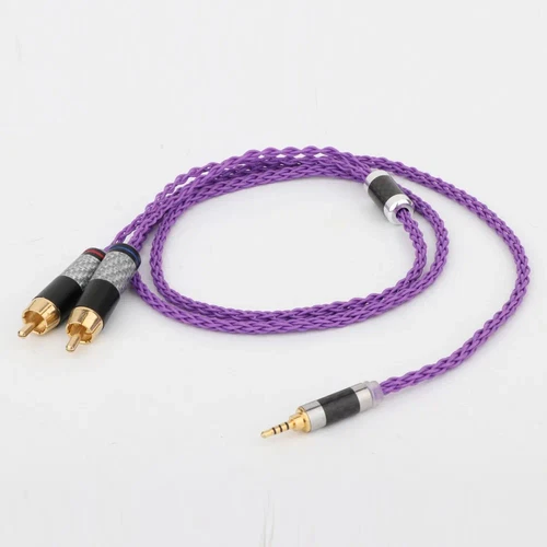 2.5mm 3.5mm 4.4mm 6.35mm to 2 RCA Male Silver Plated Headphone Adaptor Cable DIY - Picture 4 of 6