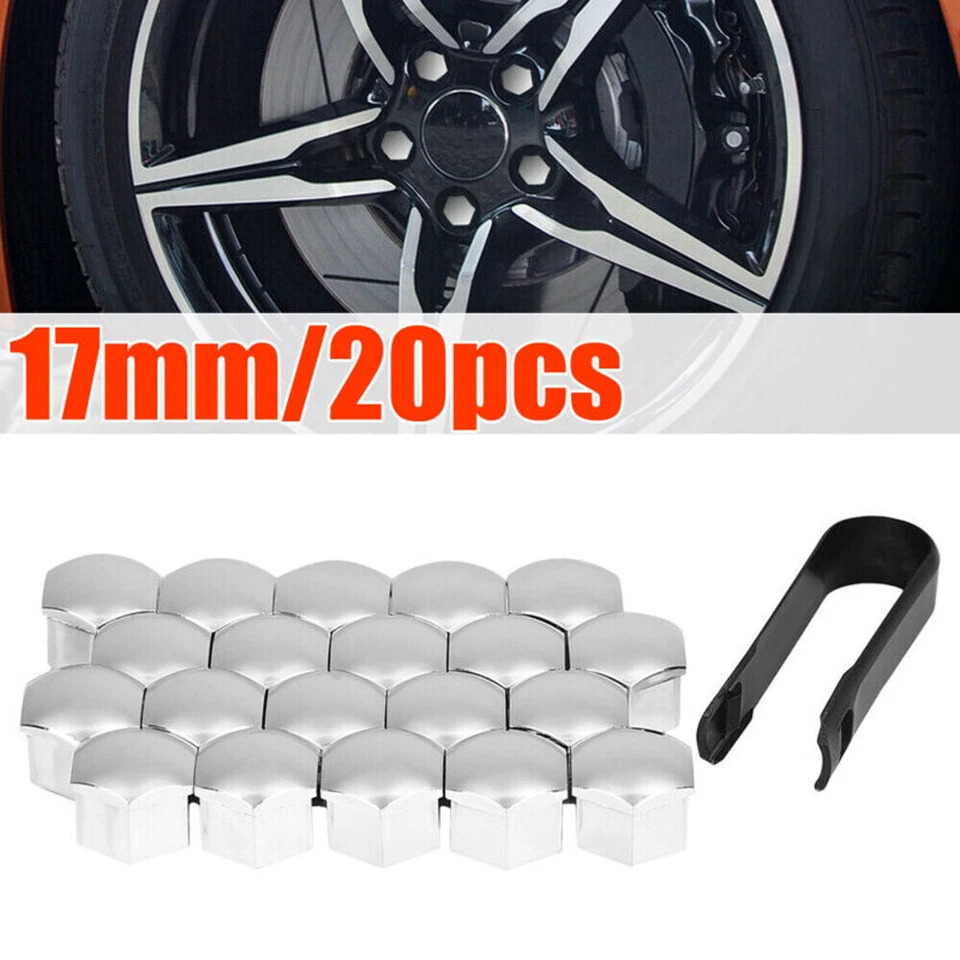 20 PIEZAS 17mm Tapas de tuercas de rueda de coche Llantas de perno Buje Cubierta de tornillo Decoración Accesorios para automóviles Foto 3 de 4