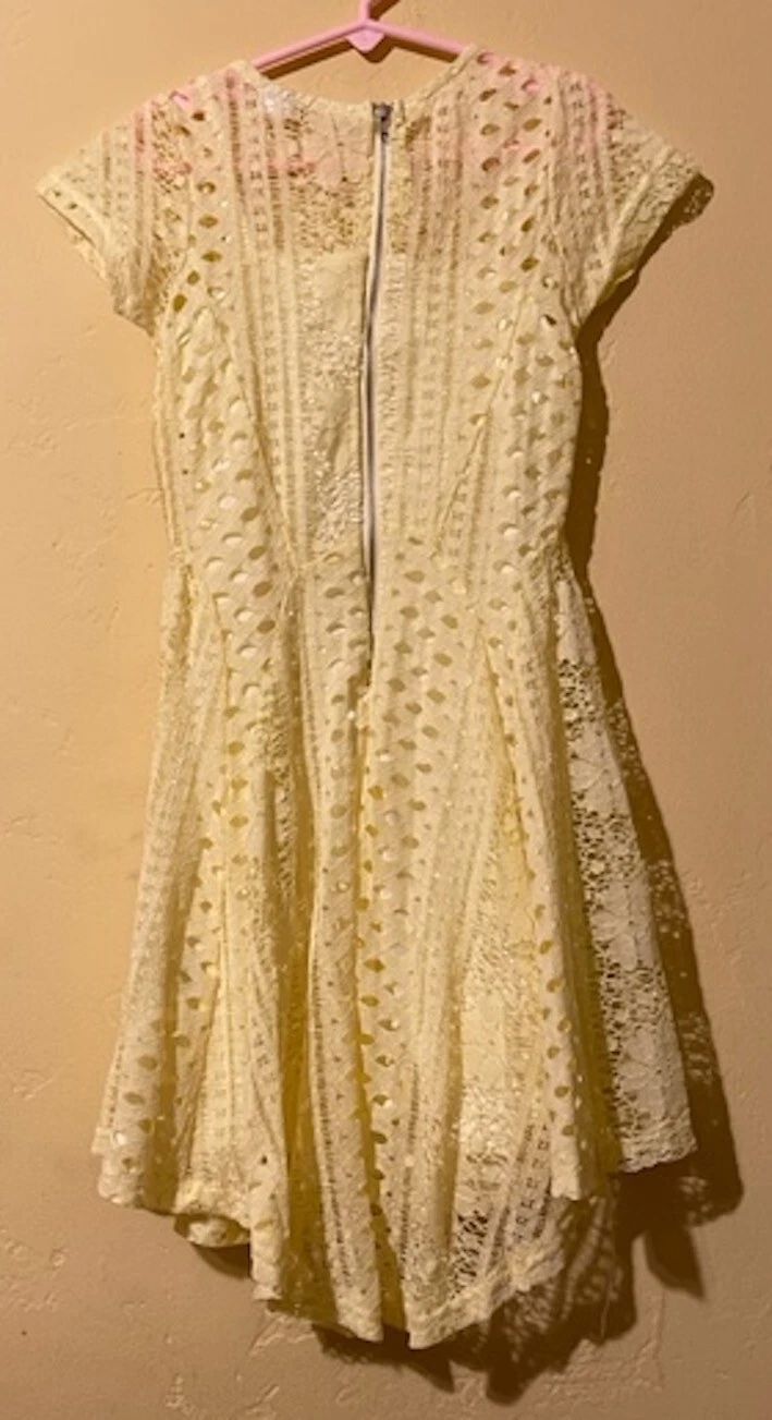 Scooter Brown Girls Lace Dress Size 6X Girls Yellow Lace Dress