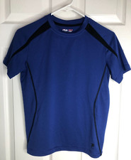 Fila Sport Boys Active Wear T-Shirt Medium 10/12 Blue Polyester