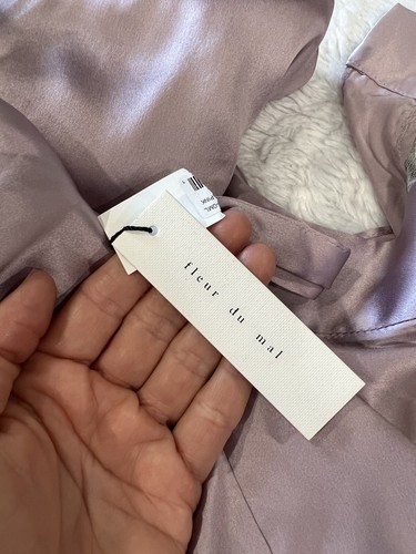 Nuevo con etiquetas Flor del Mal Castillo M L Jazmín Rosa 100% Seda Encaje Kimono Vestido Corbata Cerrada - Imagen 9 de 16