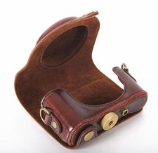 New Leather Camera Case Bag For DSC-HX90 HX90 WX500 Dark Brown