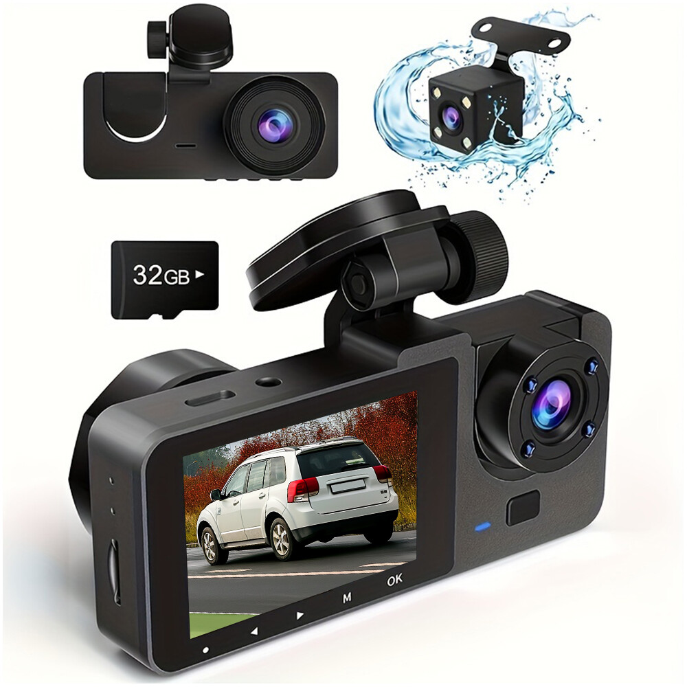 1080p Front and Rear Dash Cam with 24H Parking Mode for Cars-image