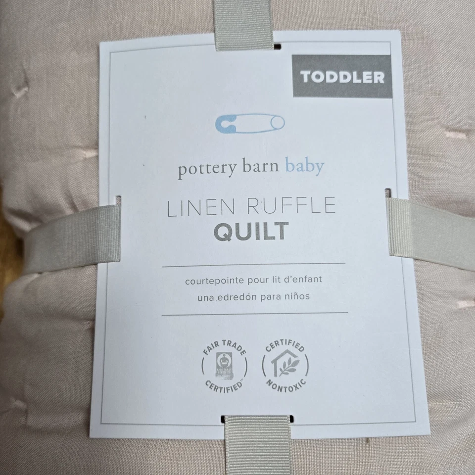 COLCHA DE CERÁMICA GRANERO NIÑOS LINO EUROPEO CON VOLANTES BEBÉ NIÑO ~ RUBOR Foto 4 de 4