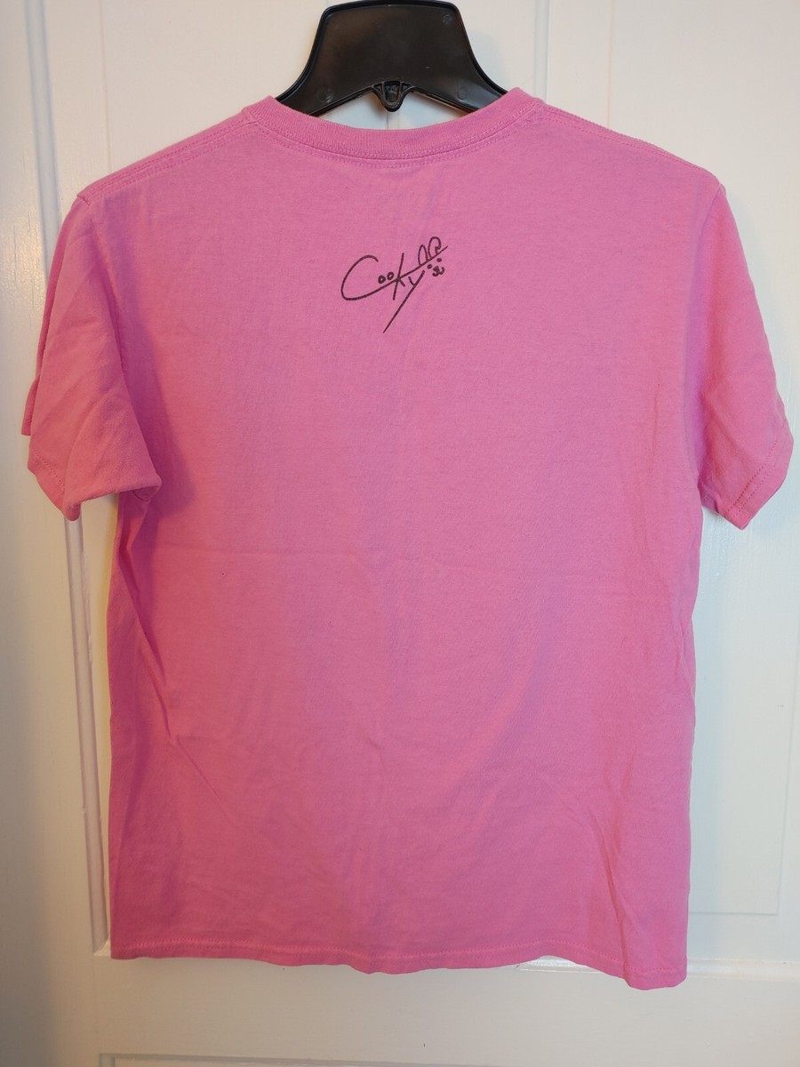 BTS BT21 COOKY FACE GRAPHIC Shirt Unisex Size XS Short Sleeve Pink