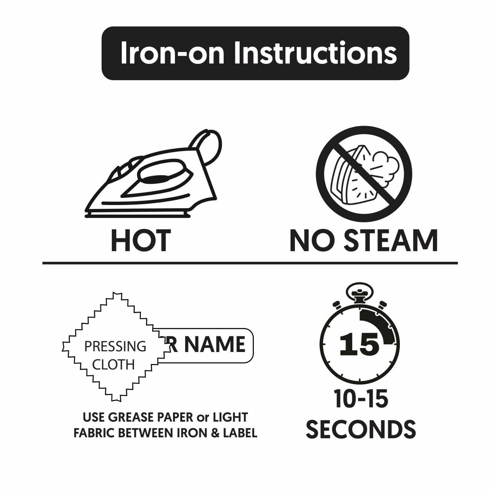 Iron on Name Labels Garment Tags for School Clothing PRINTED IN UK eBay