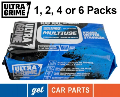 UltraGrime Pro Multiuse Industrial Strength Wet Wipes XXL+ in Packs of 100