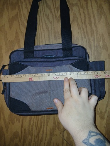 Eddie Bauer Travel Carry On Bag Taupe with Black Trim Bottle Holders Pockets - Picture 4 of 19