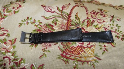 Bracelet De Montre Original Zenith En Cuir Pour Homme - Largeur 1,7cm, état Neuf, Occasion Vintage