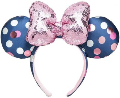 Disney Parks Minnie Mouse Navy Blue Polka Dot Ears Pink  display picture 1