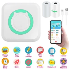 Pocket Wireless Thermal Printer Mini Sticker Maker Machine Rechargeable Inkless