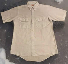 New Red Kap White Medium Short Sleeve Button Up Work Polo Employee Shirt