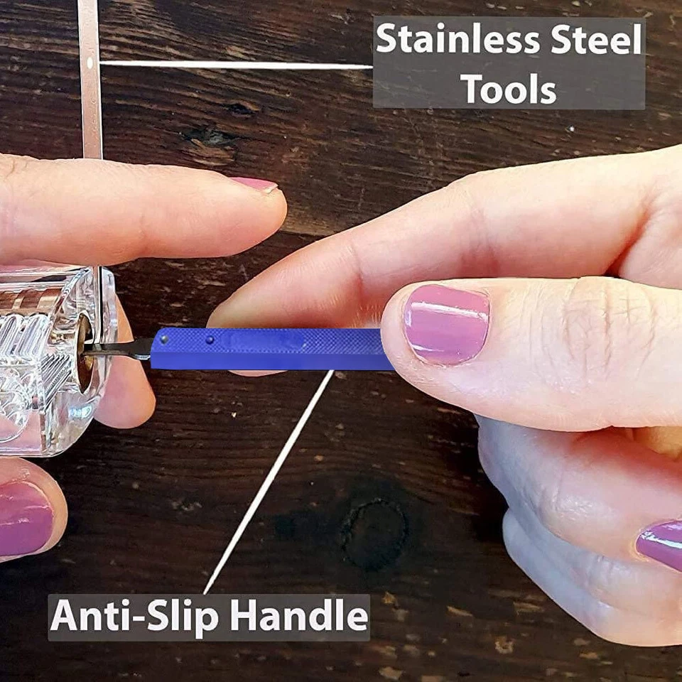 Lockpicking 28-Teiliges Einzelhakenschloss Set Transparent Trainingsschlössern~ - Bild 3 von 4
