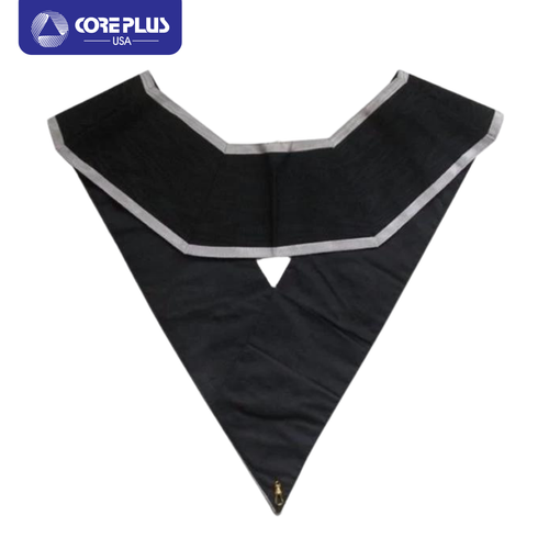 Masonic 30th Degree Scottish Rite Collar KAES Black Moire with Grey Borders - 第 2/2 張圖片