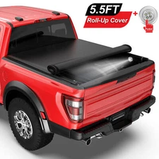 5.5FT Soft Roll Up  Truck Bed Tonneau Cover For 2004-2015 Nissan Titan w/ Lamp