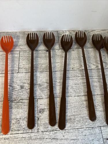 Vintage Tupperware Spork Spoon Fork Gadget #175 Hard Plastic 8” Long Handle 16 - Picture 3 of 5