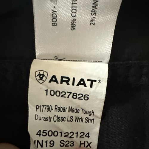 Ariat Rebar Canvas Long Sleeve Shirt Men’s 2X Made Tough Outdoor Work Wear - 第 19/23 張圖片