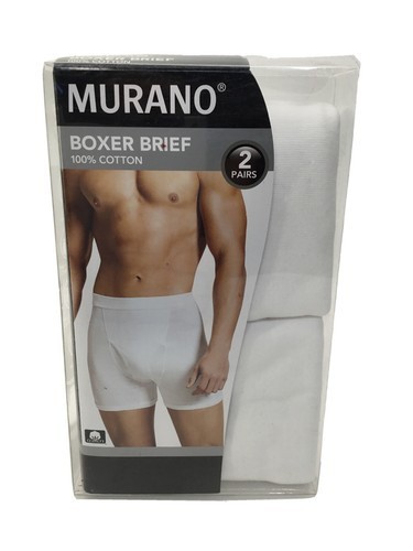 Murano Mens Solid 2 Pack Cotton Boxer Brief Color White Size S-2830 3890₽