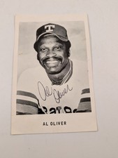 Rare Al Oliver Autographed Picture. Al Oliver Auto. Texas Rangers.