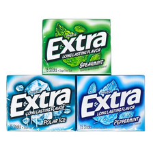 Extra Sugar-Free Chewing Gum Mint Variety 3 Packs, Spearmint, Polar Ice, Pepperm