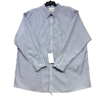 Gold Label Men s Cotton Poplin Shirt Blue Stripe Tall 20 36/37 $70 NWT New