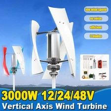 3000W 12V 24V 48V Vertical Axis Wind Turbine Generator Inverter Controller Kit
