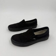 Vans Slip On Black Canvas Shoes Mens 7.5 Womens 9 Classic Skate