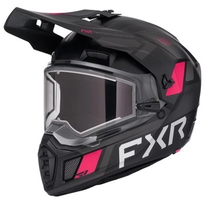 FXR Clutch X Helmet w/ Electric Shield Heated Light Quick-Release Black/Razz