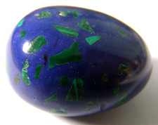 AZURITE & MALACHITE TUMBLESTONE - 2.4 x 1.8 cms  12.80 gms  #4 - RE-CONSTITUTED