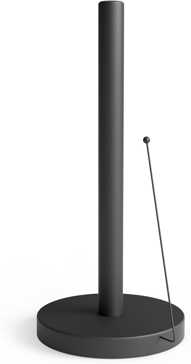 Standing Paper Towel Holder Anti Roll Arm Kitchen Countertop Easy Tear Black UK