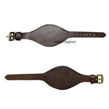 Military Rank Wrist Strap in Leather for Brass Rank Badges - Brown or Black Army
