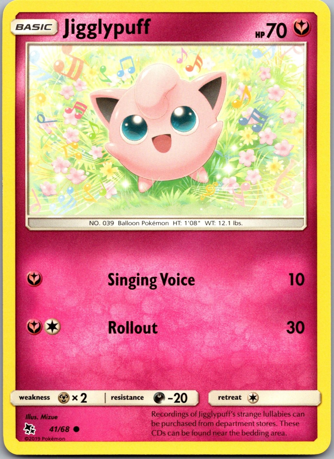 Jigglypuff 41/68 Common Hidden Fates Pokemon Near Mint
