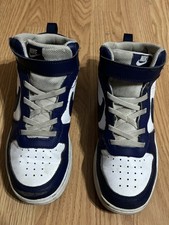 Nike Court Borough 2 Mid Youth Kids Size 3Y Shoes White Blue Athletic Sneakers