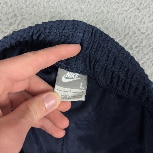VINTAGE Nike Shorts Uomo Large Navy Stripe 9" Baggy Basket Maglia Elastica Y2K - Foto 8 di 12